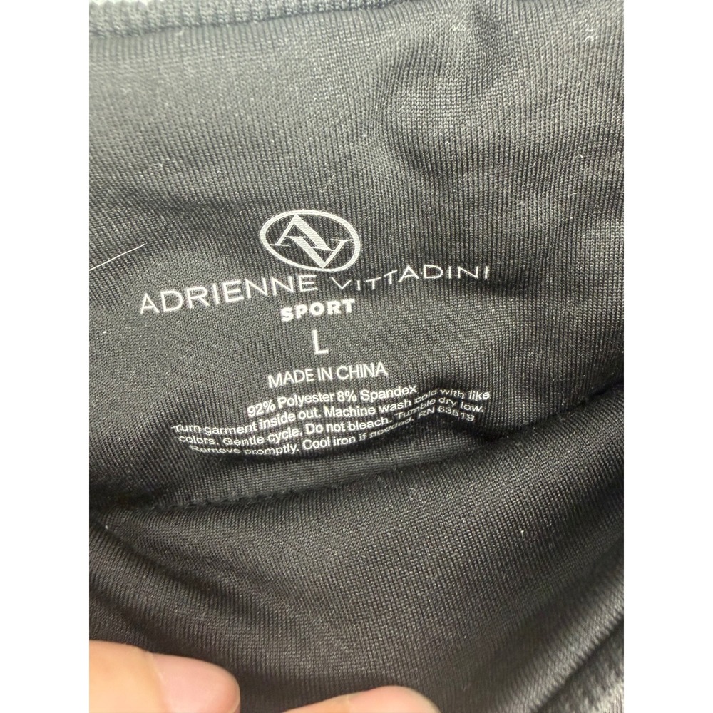 Adrienne Vittadini Women Leggings Black Sport Ribbed Waist Pockets L - Picture 4 of 4